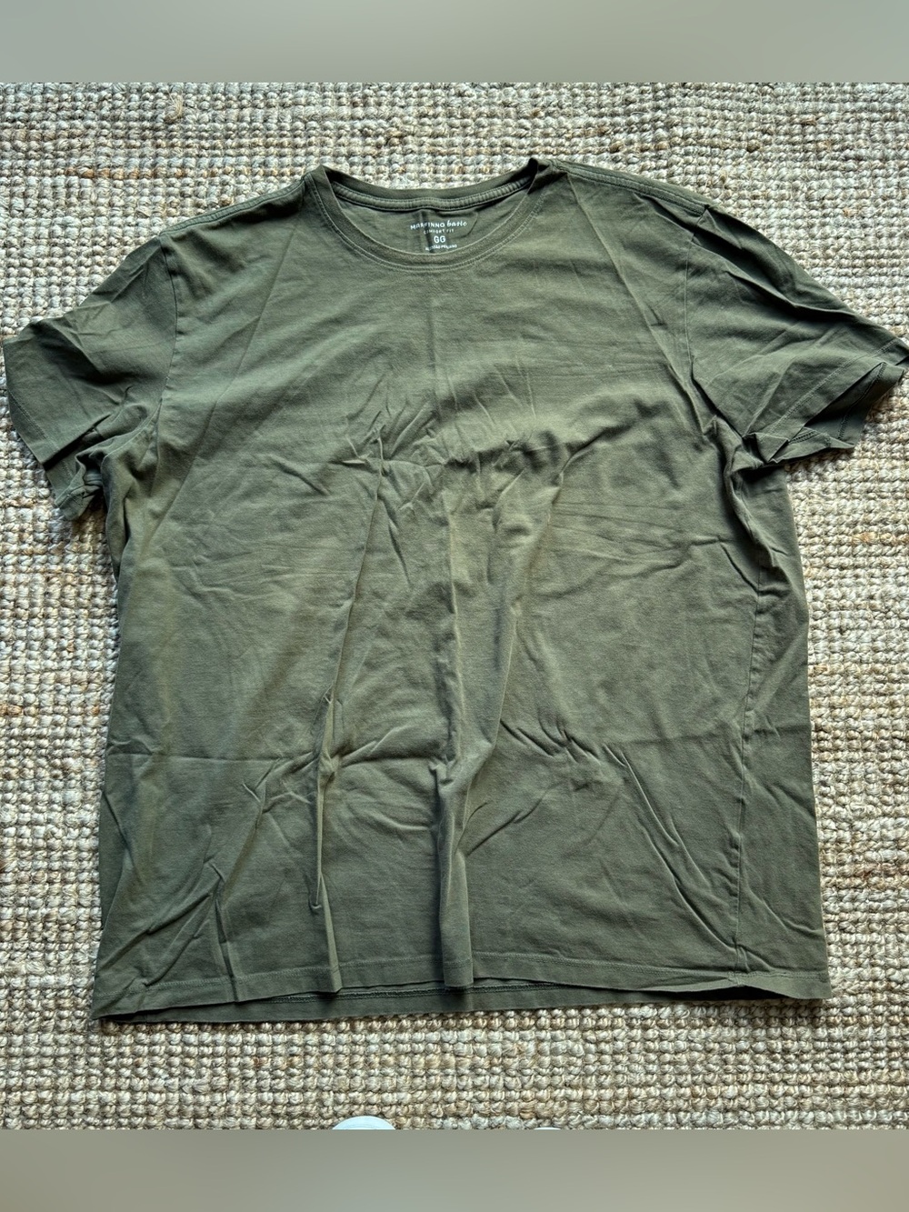 Men's Short Sleeve Crew Neck Tee - Coral, White, Light Blue, Olive - Picture 8 of 9
